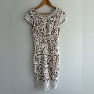 Lulu’s Right Sheer, Right Now White Lace Bodycon Dress